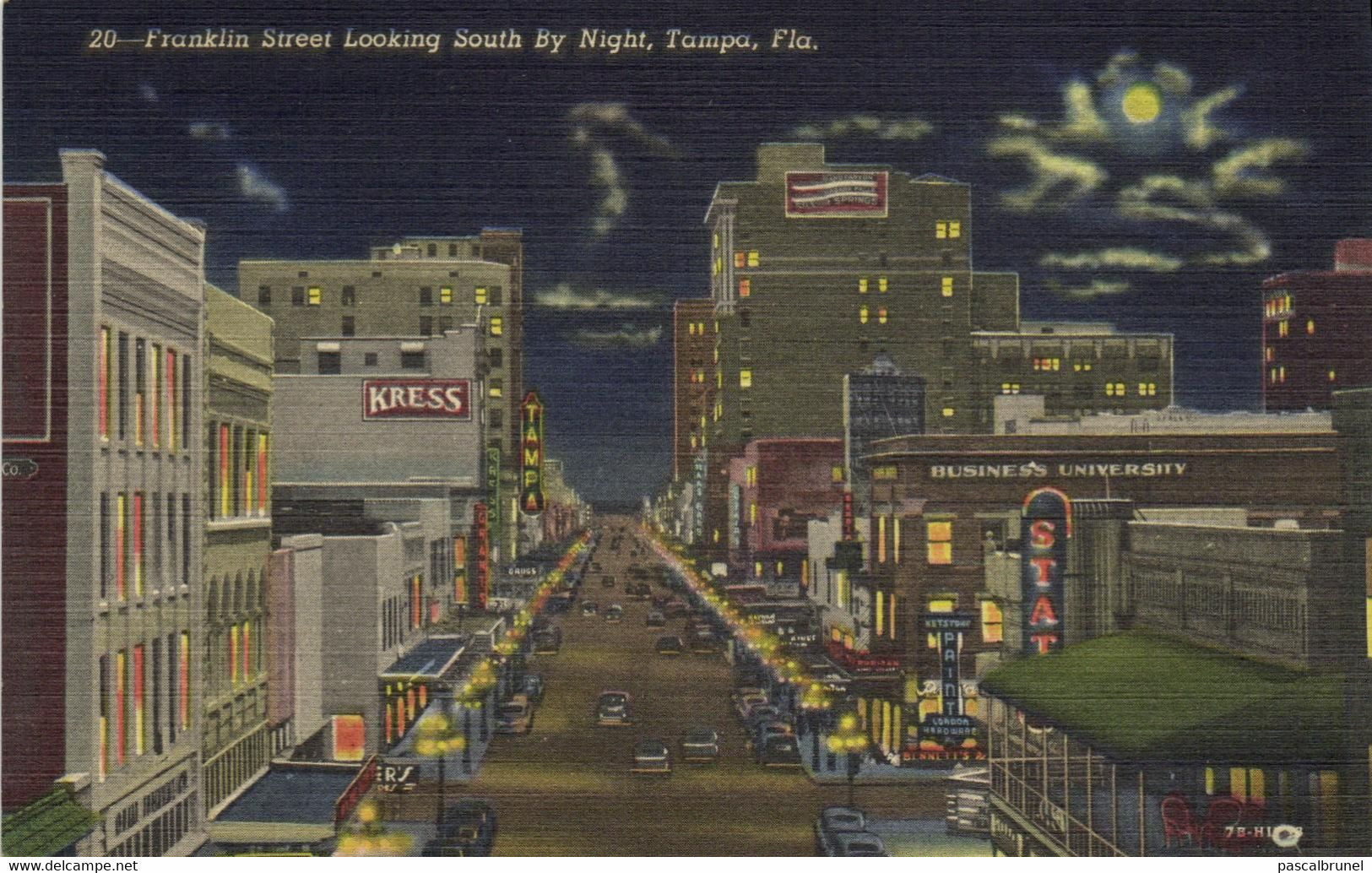 TAMPA - FRANKLIN STREET LOOKING SOUTH BY NIGHT - Tampa