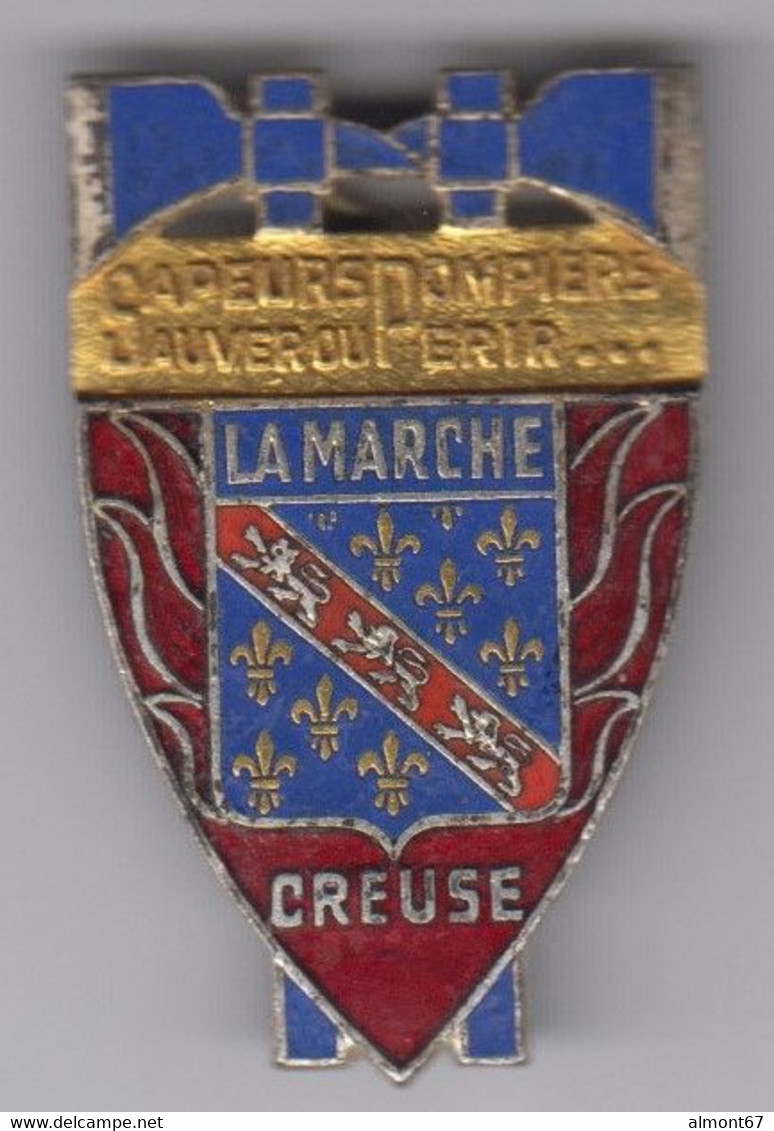 Sapeurs Pompiers De  LAMARCHE  CREUSE  - Insigne émaillé Drago Paris - Pompiers