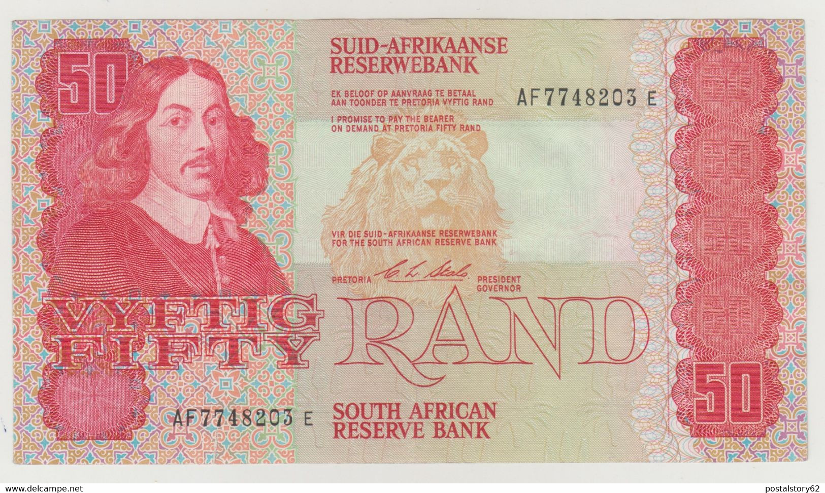 South - Africa, Banconota 50 Rand 1990 Pick 122 B  VF/XF Piccolo Taglietto In Basso A Sx - South Africa