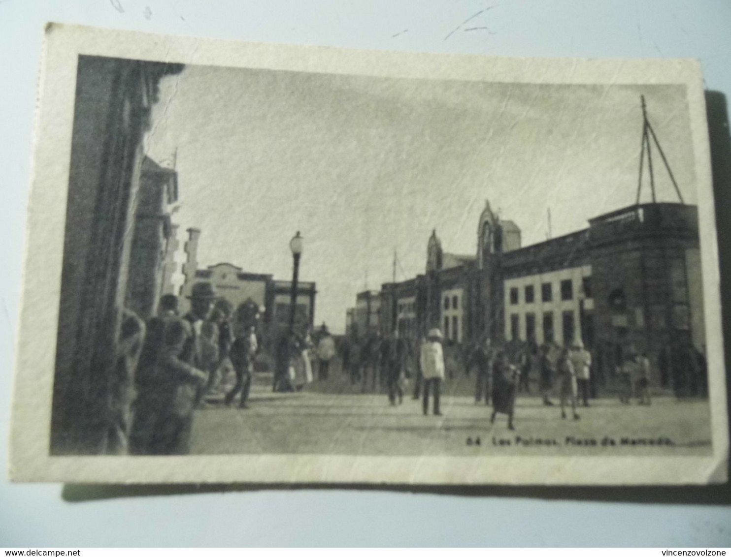 Cartolina Viaggiata "64 Las Palmas. Plaza Mercado" 1945 - La Palma