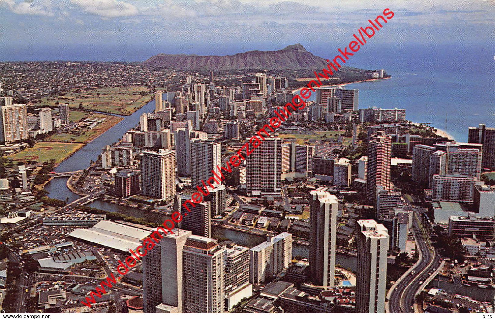 Bird's Eye View Of Waikiki - Diamond Head - Hawaii - United States USA - Big Island Of Hawaii