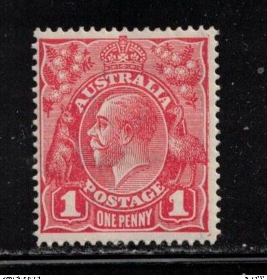 AUSTRALIA Scott # 21a MHR - KGV Head - Hinge Remnant - Mint Stamps