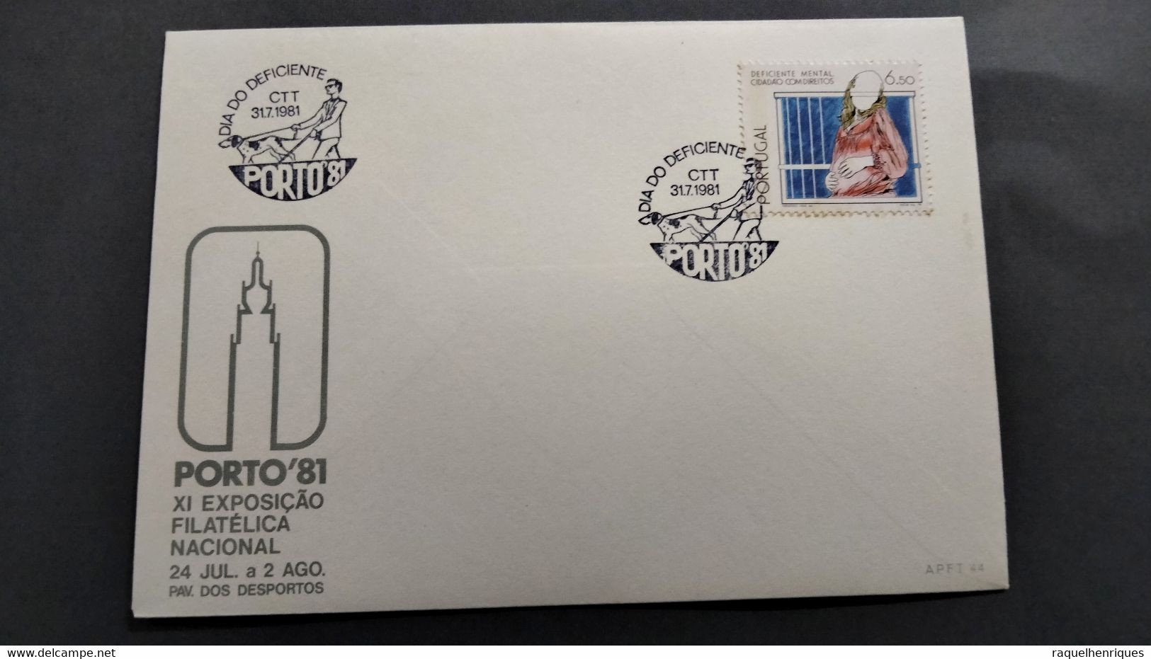 PORTUGAL COVER - EXP. FILATELICA PORTO 81 - DIA DO DEFICIENTE (PLB#03-141) - Postal Logo & Postmarks