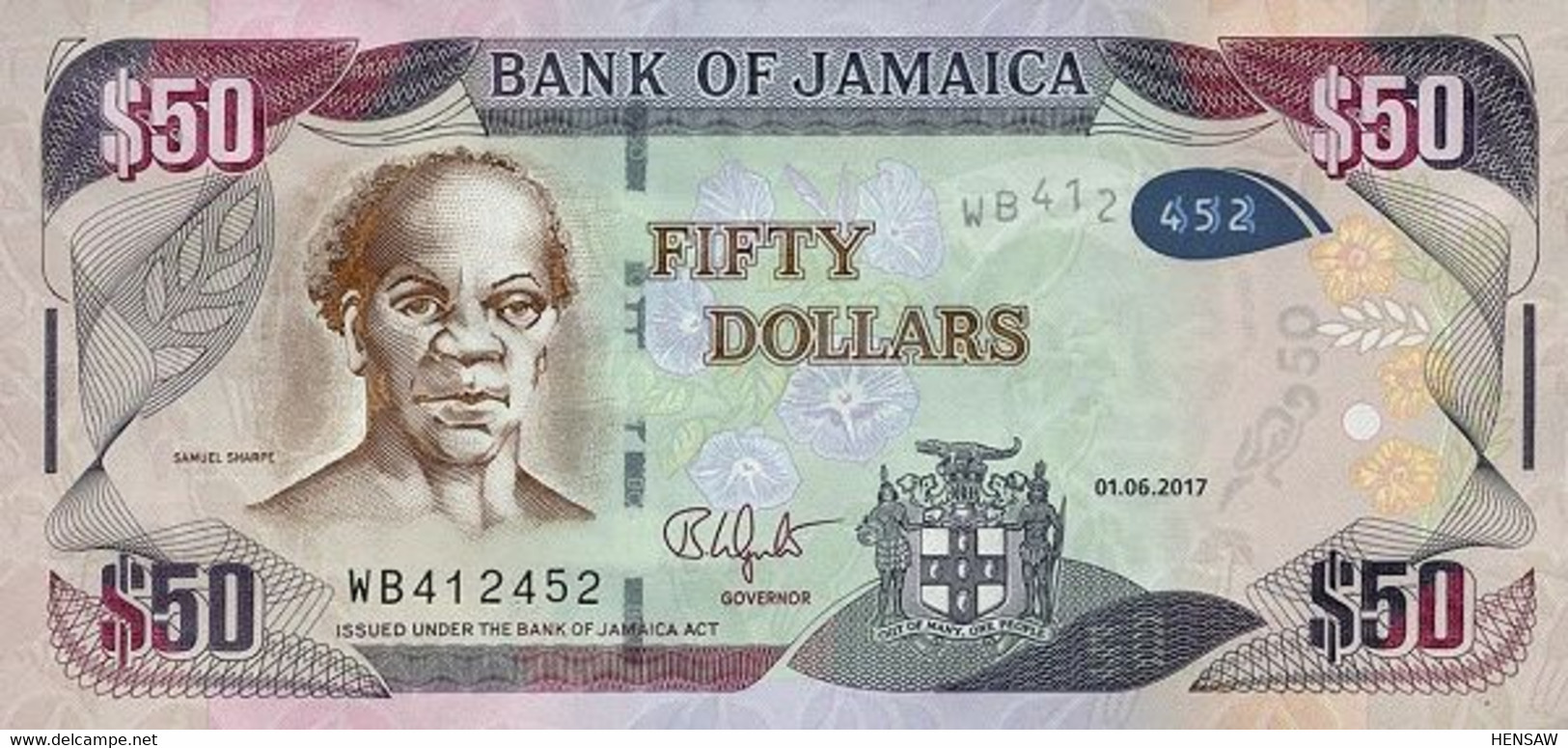 JAMAICA 50 DOLLARS 2017 94c UNC SC NUEVO - Jamaica
