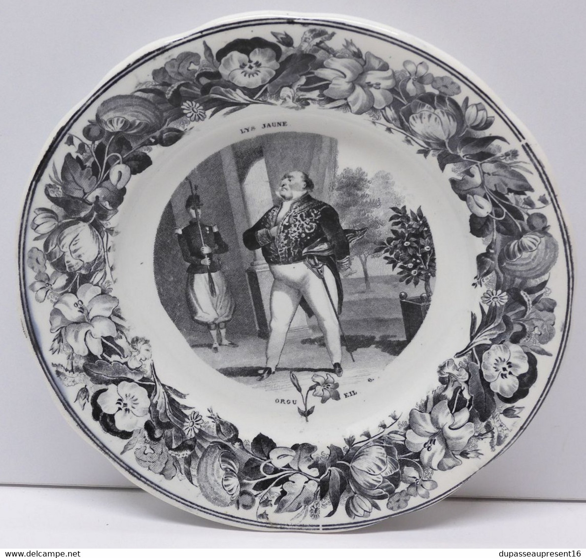 *ANCIENNE ASSIETTE CERAMIQUE CREIL & MONTEREAU ORGUEIL & LYS collection  E