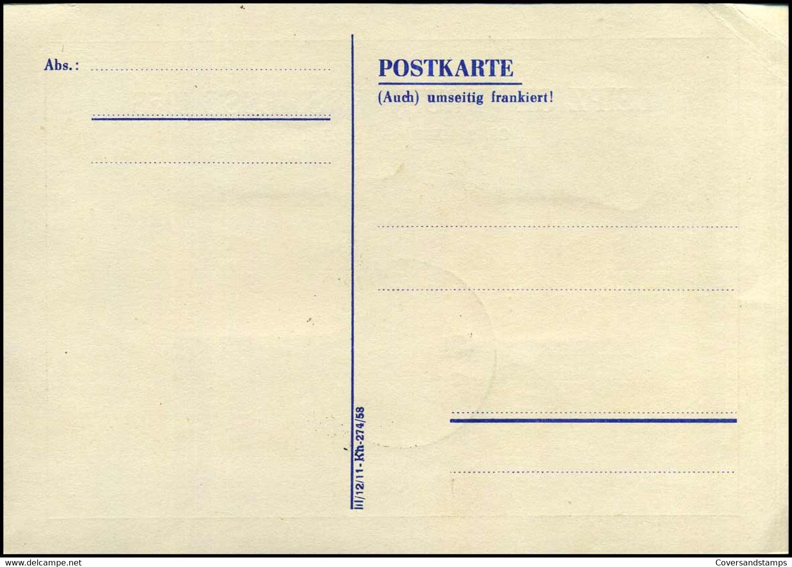 Postkarte  - 'Leipziger Frühjahrsmesse 1958' - Briefe U. Dokumente