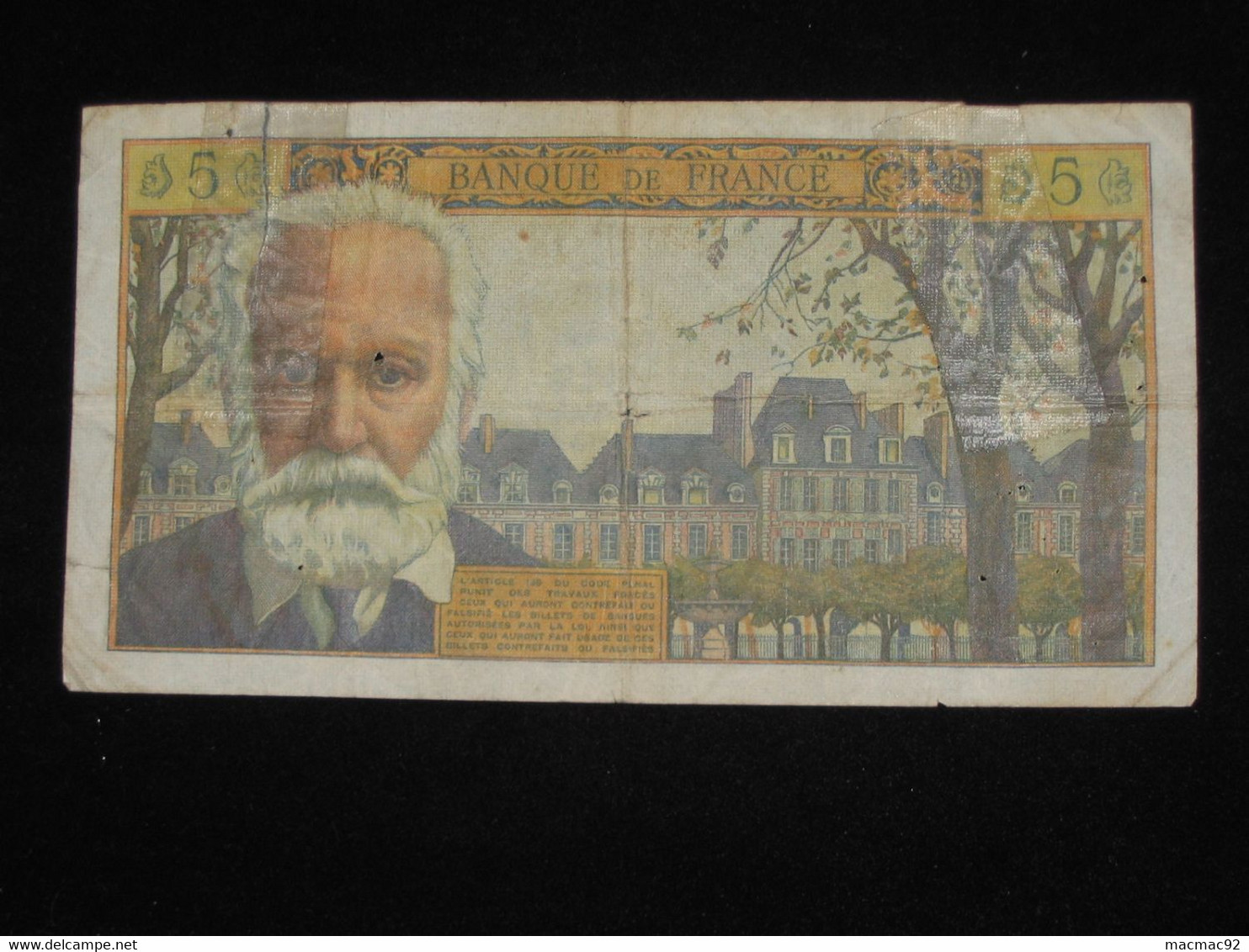 5 Nouveaux Francs  VICTOR HUGO -1-6-1961   **** EN ACHAT IMMEDIAT **** - 5 NF 1959-1965 ''Victor Hugo''