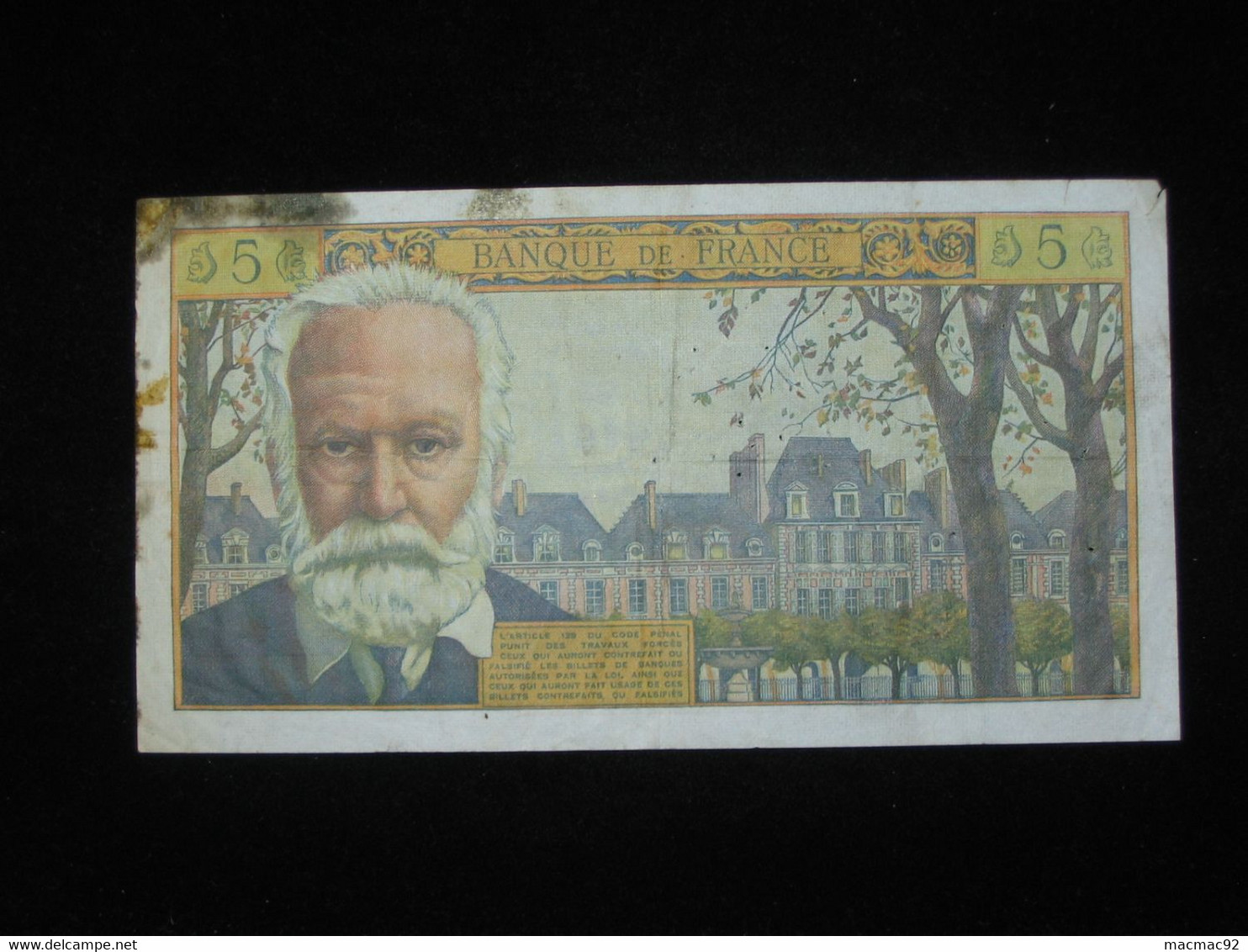 5 Nouveaux Francs  VICTOR HUGO -2-2-1961   **** EN ACHAT IMMEDIAT **** - 5 NF 1959-1965 ''Victor Hugo''