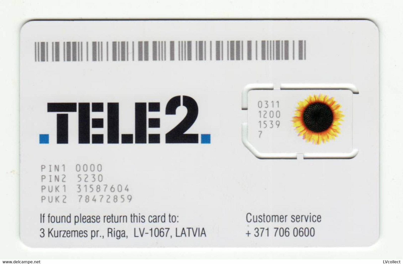 LATVIA Tele2 GSM SIM MINT Ball 2 - Lettonia