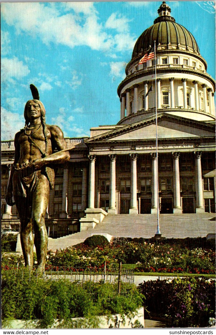 Utah Salt Lake City State Capitol Building And Chief Massasoit - Salt Lake City