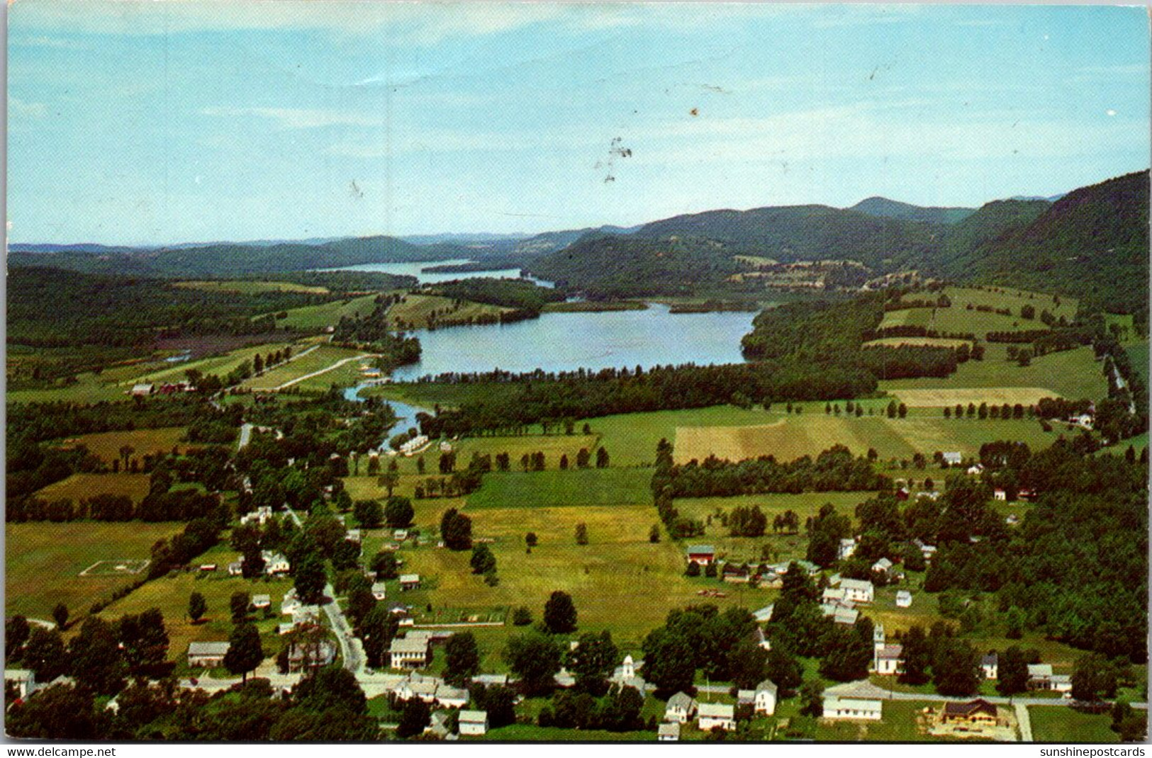 Vermont Aerial View Of Lake St Catherine Between Wells And Poultney 1963 - Altri & Non Classificati