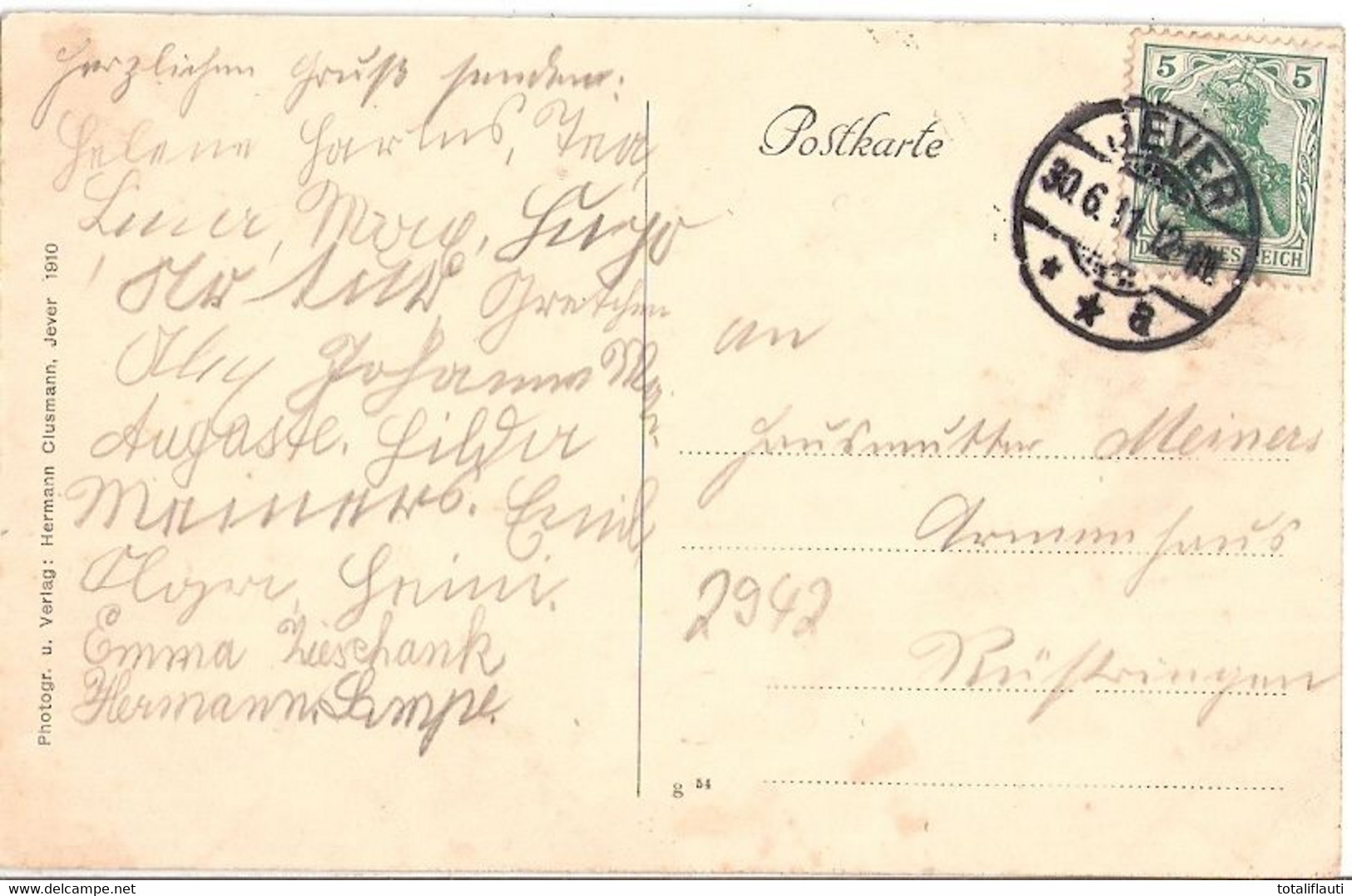 JEVER Friesland Schützenhof Belebt Große Parkanlagen Tanzlokal Modern Gelaufen 30.6.1911 - Jever