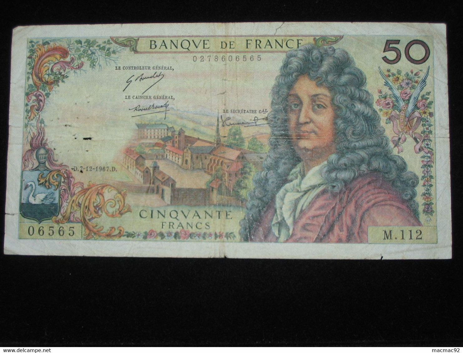 50 Cinquante Francs  RACINE - 7-12-1967   **** EN ACHAT IMMEDIAT **** - 50 F 1962-1976 ''Racine''