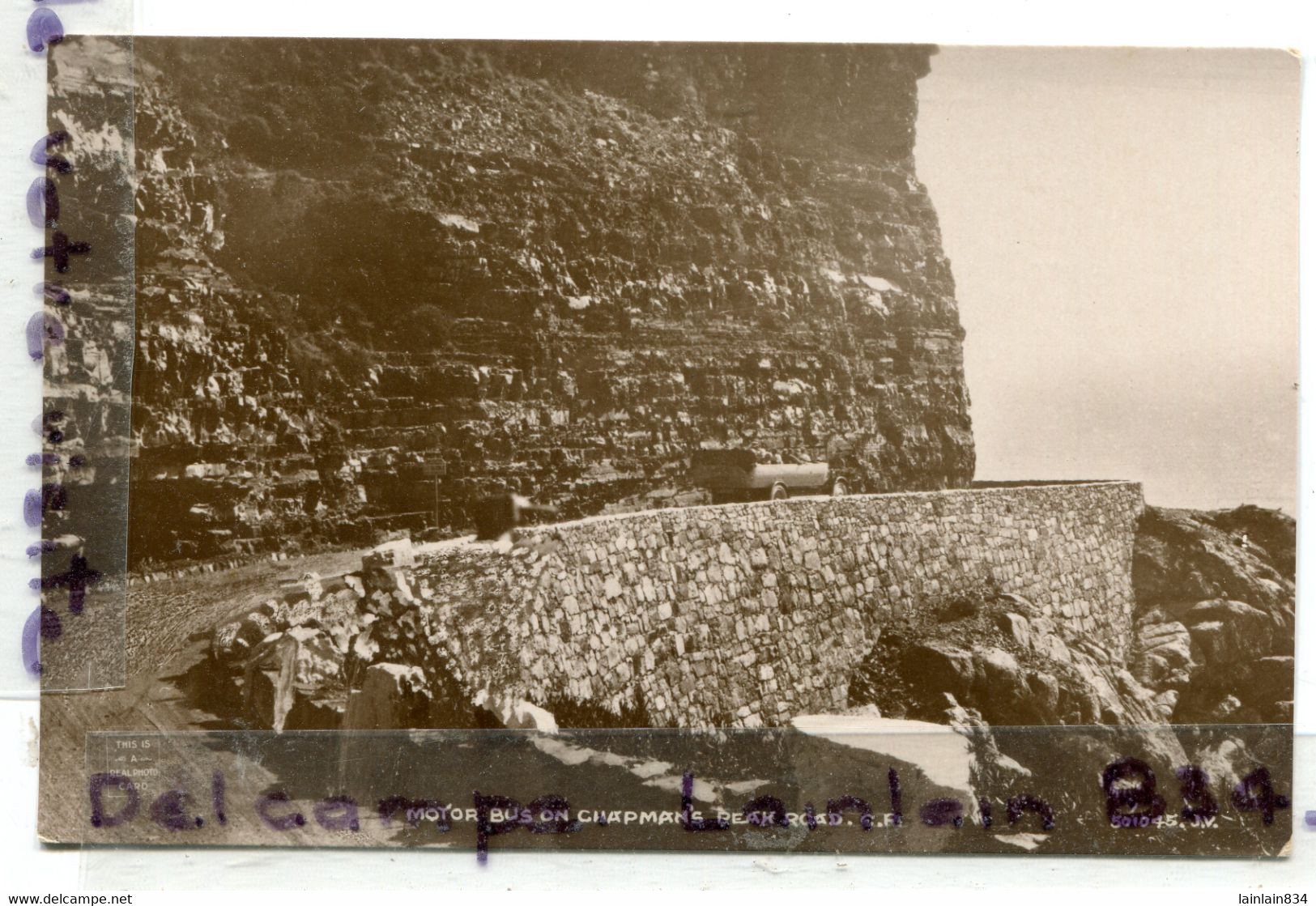 - South Africa - Motor Bus On Chapman's Peak Road, Carte Rare, Glacée, Non écrite, TTBE, 1905, Scans. - Südafrika