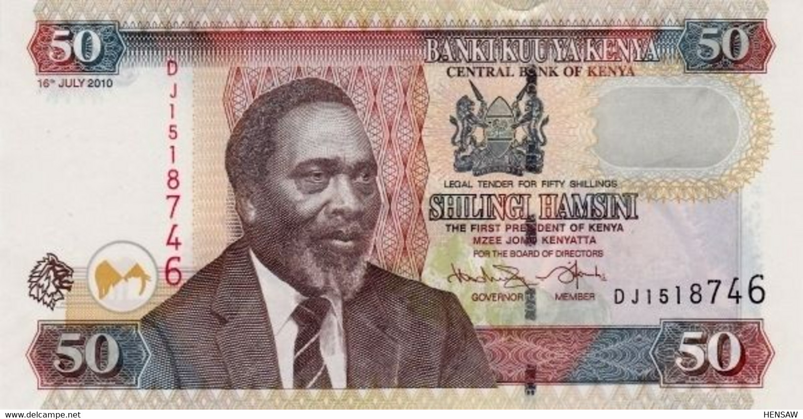 KENYA 50 SHILLINGS 2010 P 47e UNC SC NUEVO - Kenia