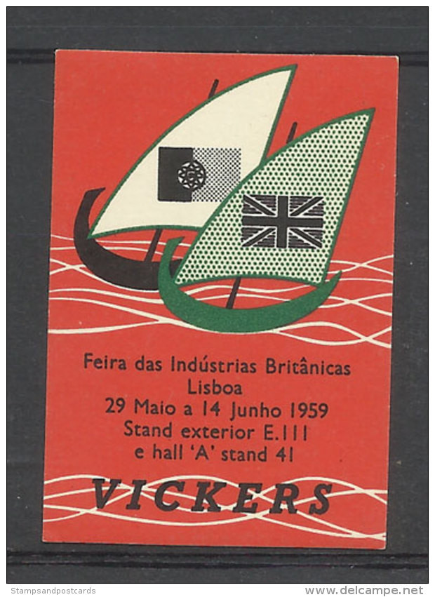 Portugal Vignette Foire Des Industries Britanniques Lisbonne 1959 Cinderella British Industries Fair Lisbon - Local Post Stamps