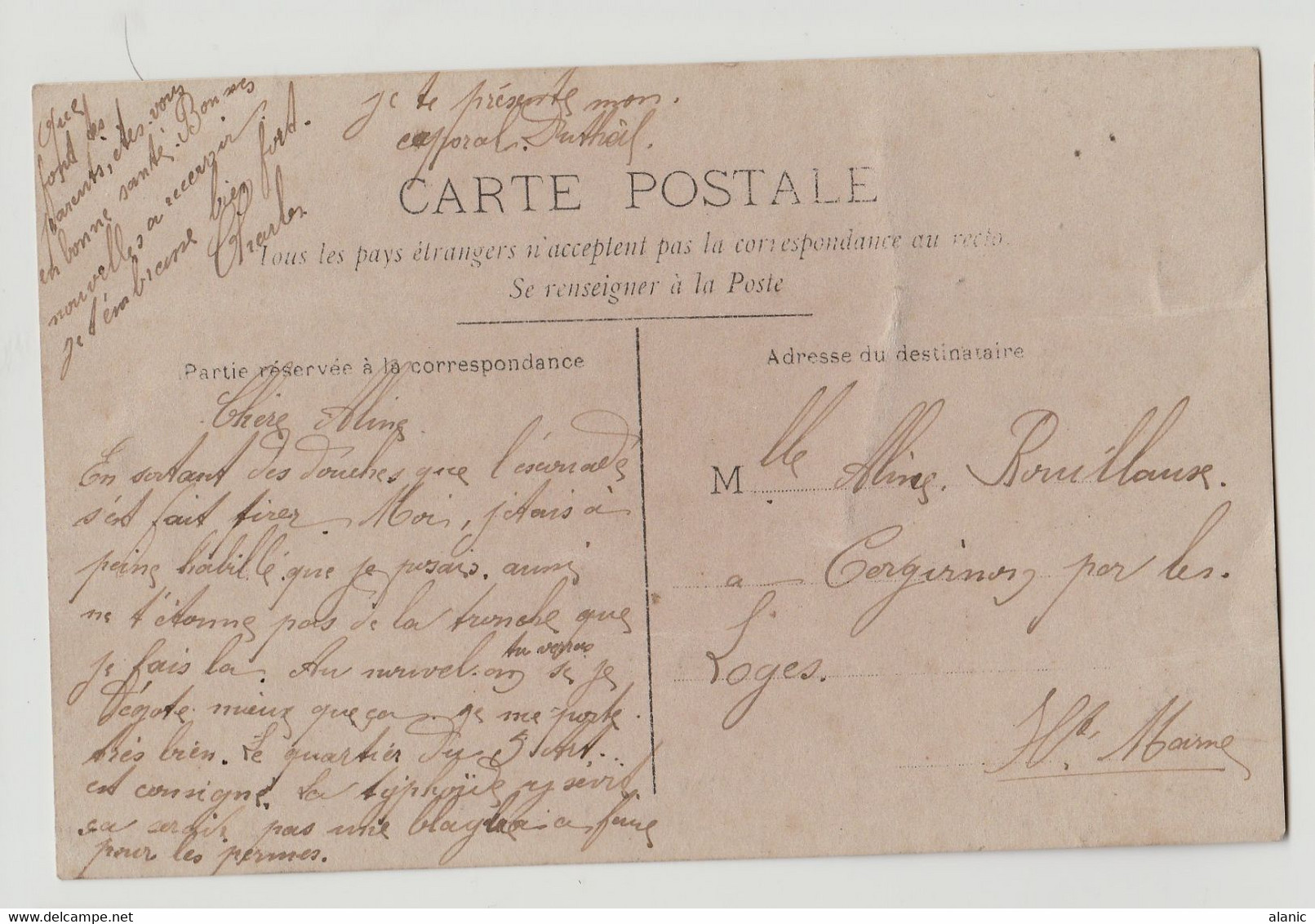 CPA-PHOTO DE ROUILLAUX CEUX DE LA CLASSE 1908  1914 /15     CIRCULEE - Reggimenti