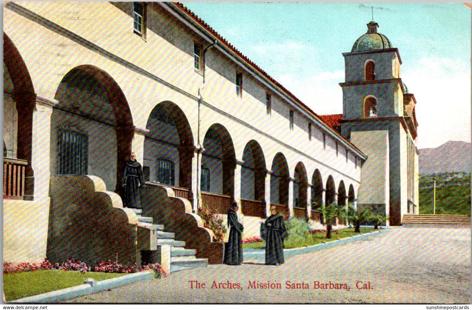 California Santa Barbara Mission The Arches 1911 - Santa Barbara