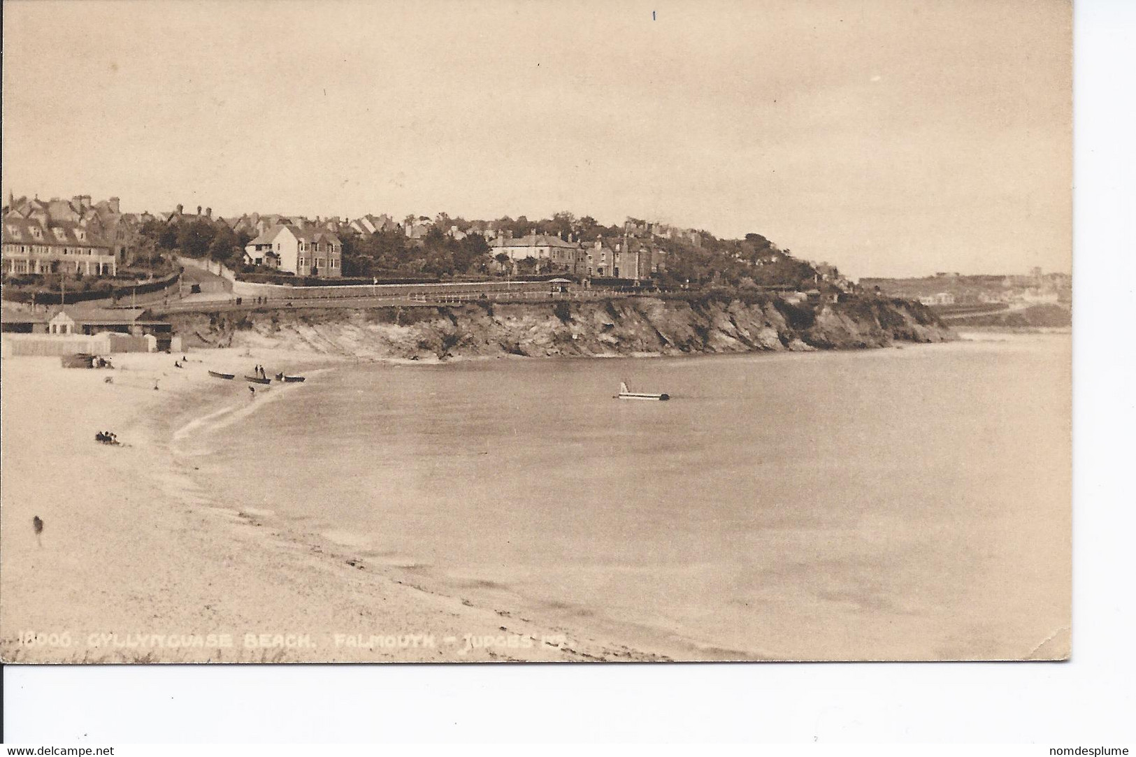 16072) England Falmouth Gyllyngvase Beach Undivided Back See Back - Falmouth