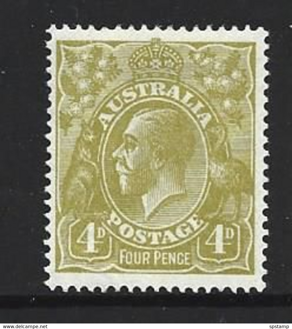 Australia 1924 4d Olive KGV Definitive Fine Mint , Small Clean HR - Ongebruikt