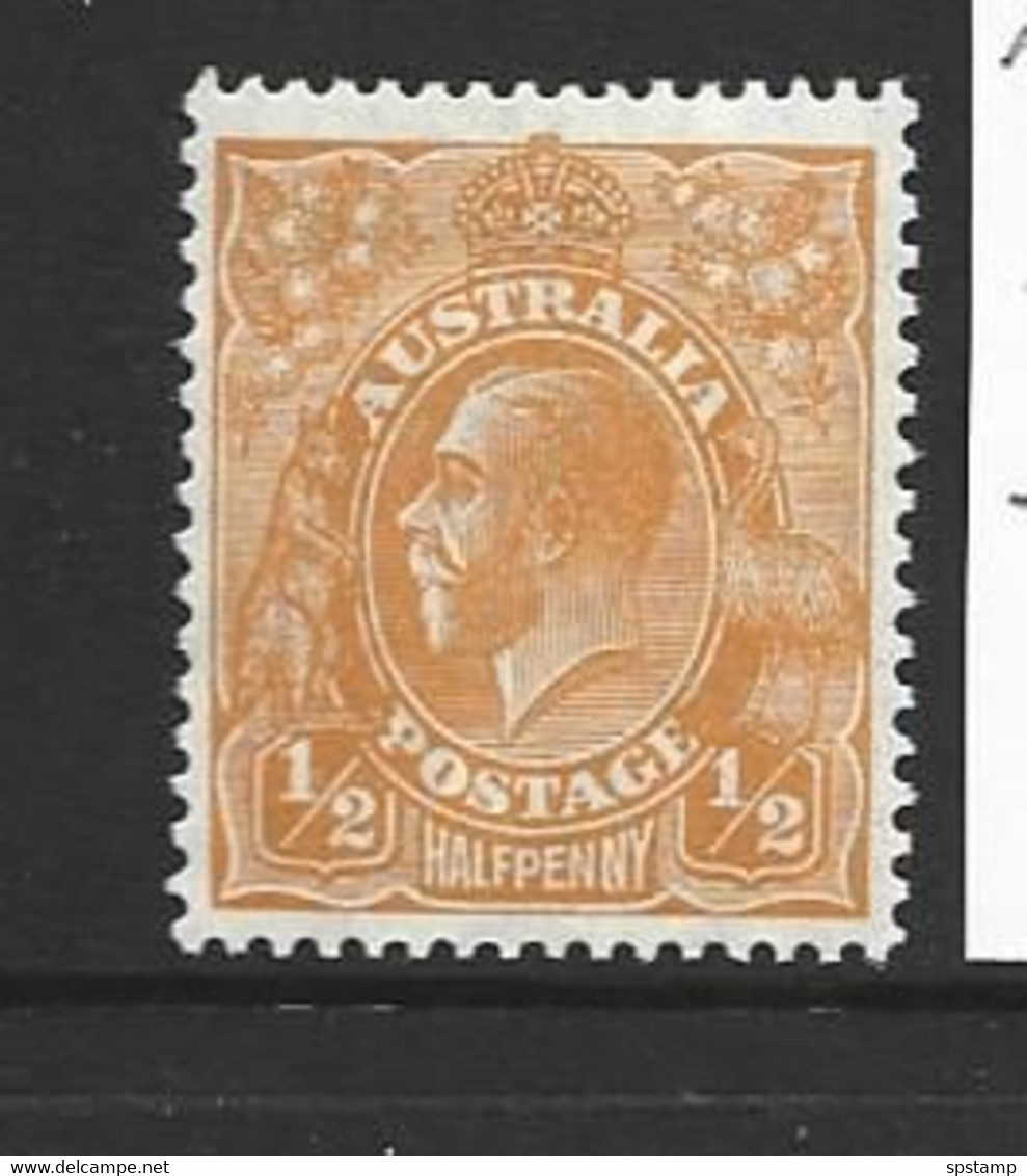 Australia 1926 - 1930 1/2d Orange KGV Definitive Perf 13.5 X 12.5  Fine Mint ,  Small Clean HR - Neufs