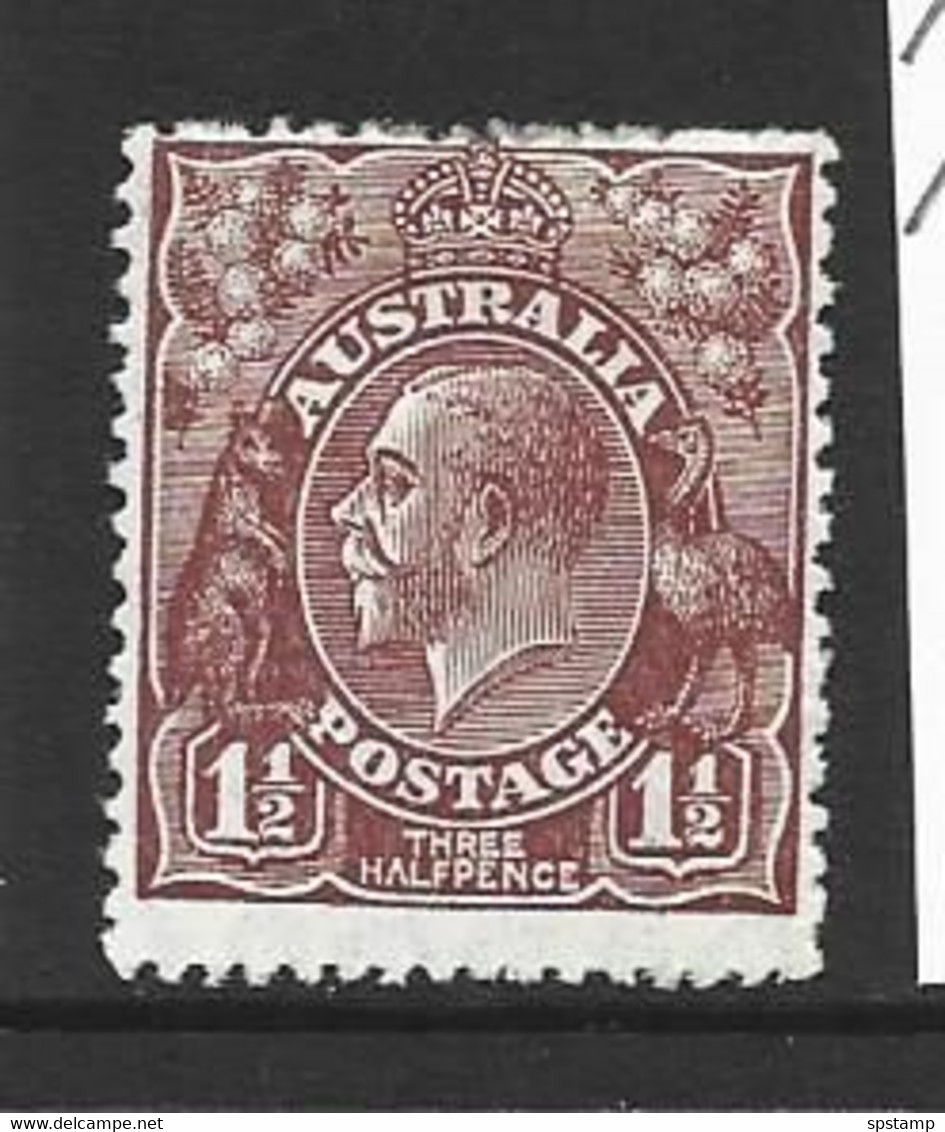 Australia 1926 - 1930 1 & 1/2d Red - Brown KGV Definitive Perf 13.5 X 12.5 Mint ,  Small Clean HR , Blunted Top Perfs - Mint Stamps