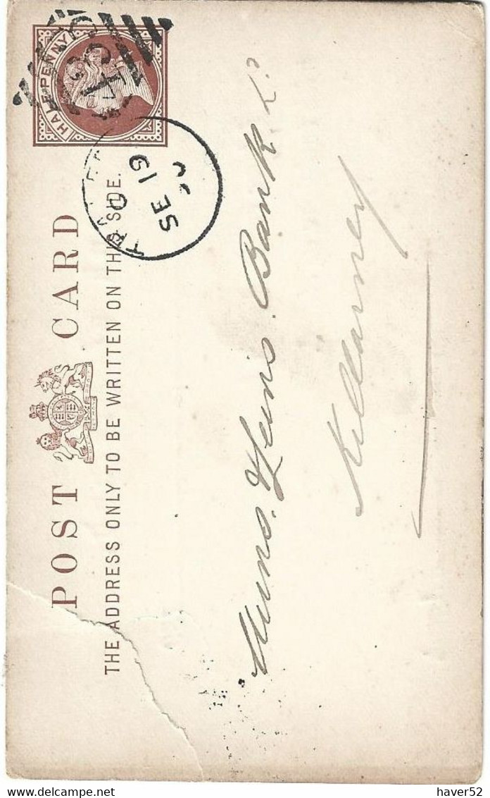 QV Postal Card 1890 With Tralee Duplex To Killarney - Prephilately