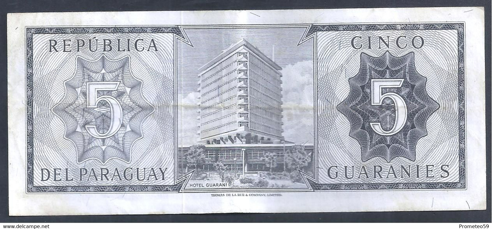 Paraguay – Billete Banknote De 5 Guaraníes – Ley De 1952 – Serie A – Año 1963 - Paraguay