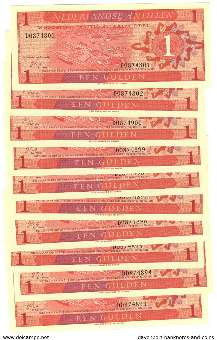 Netherlands Antilles 10x 1 Gulden 1970 UNC - Nederlandse Antillen (...-1986)