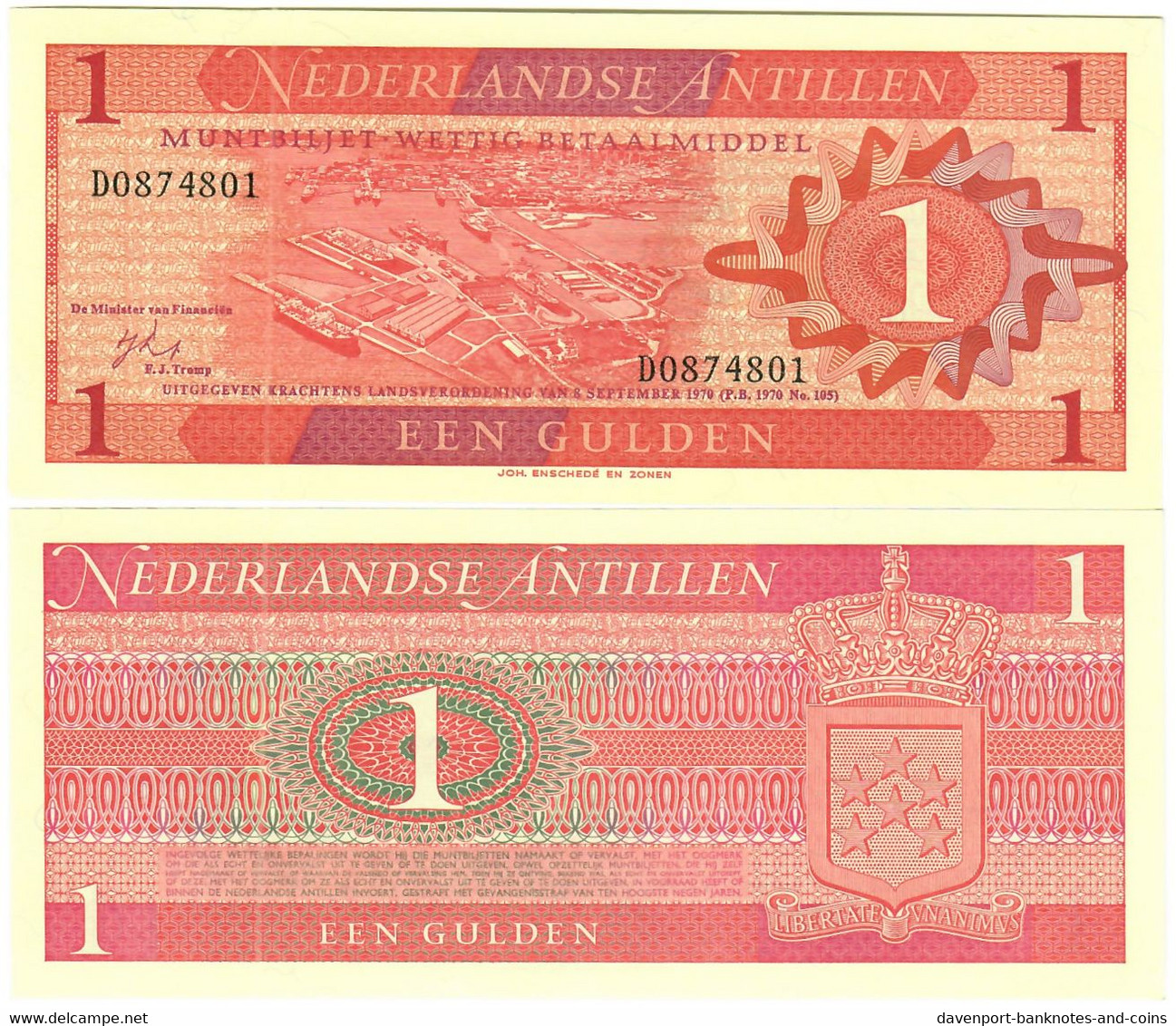 Netherlands Antilles 10x 1 Gulden 1970 UNC - Antilles Néerlandaises (...-1986)