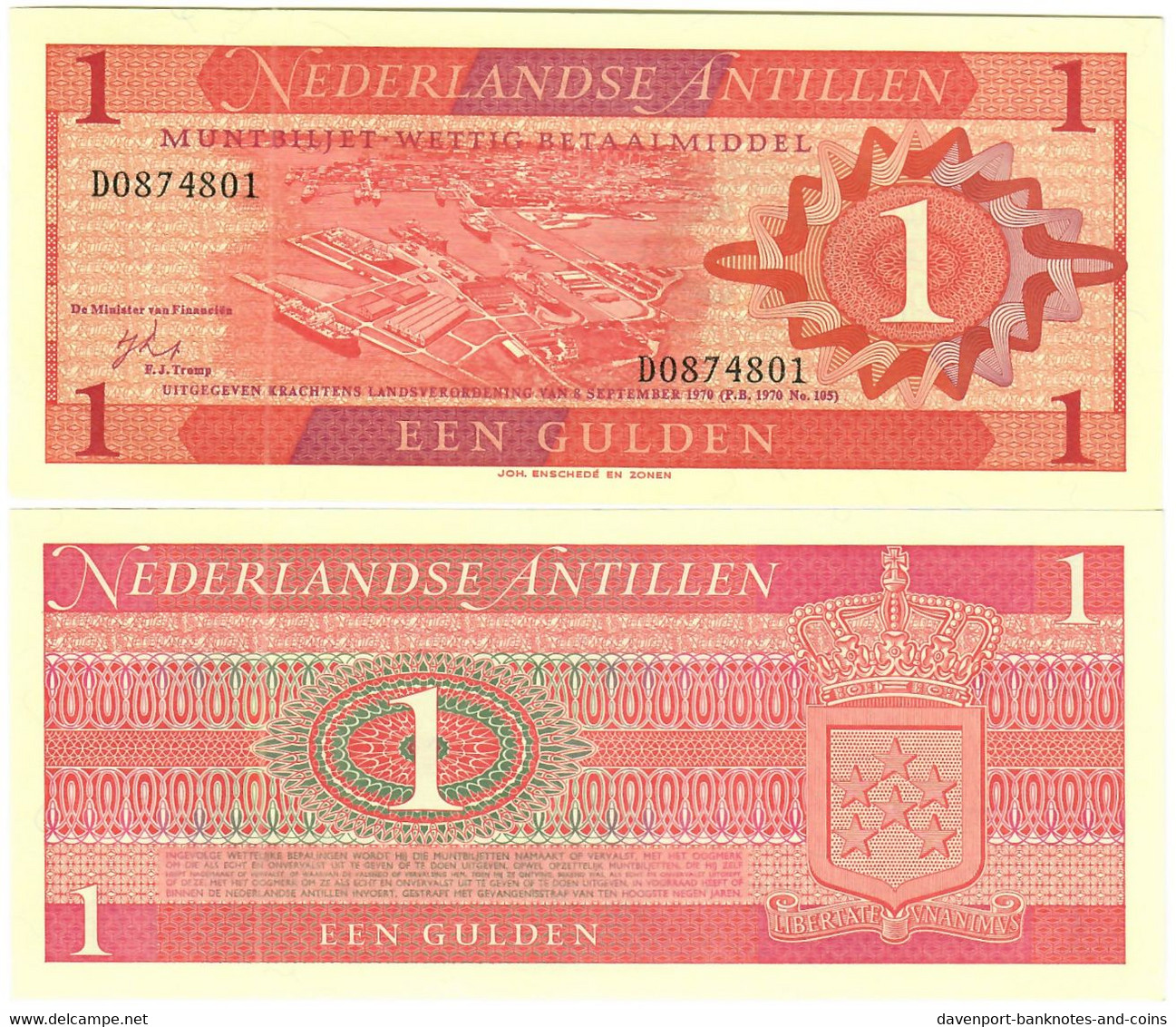 Netherlands Antilles 10x 1 Gulden 1970 UNC - Netherlands Antilles (...-1986)