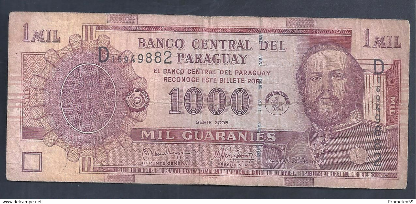 Paraguay – Billete Banknote De 1000 Guaraníes – Ley De 1995 – Serie D - Paraguay