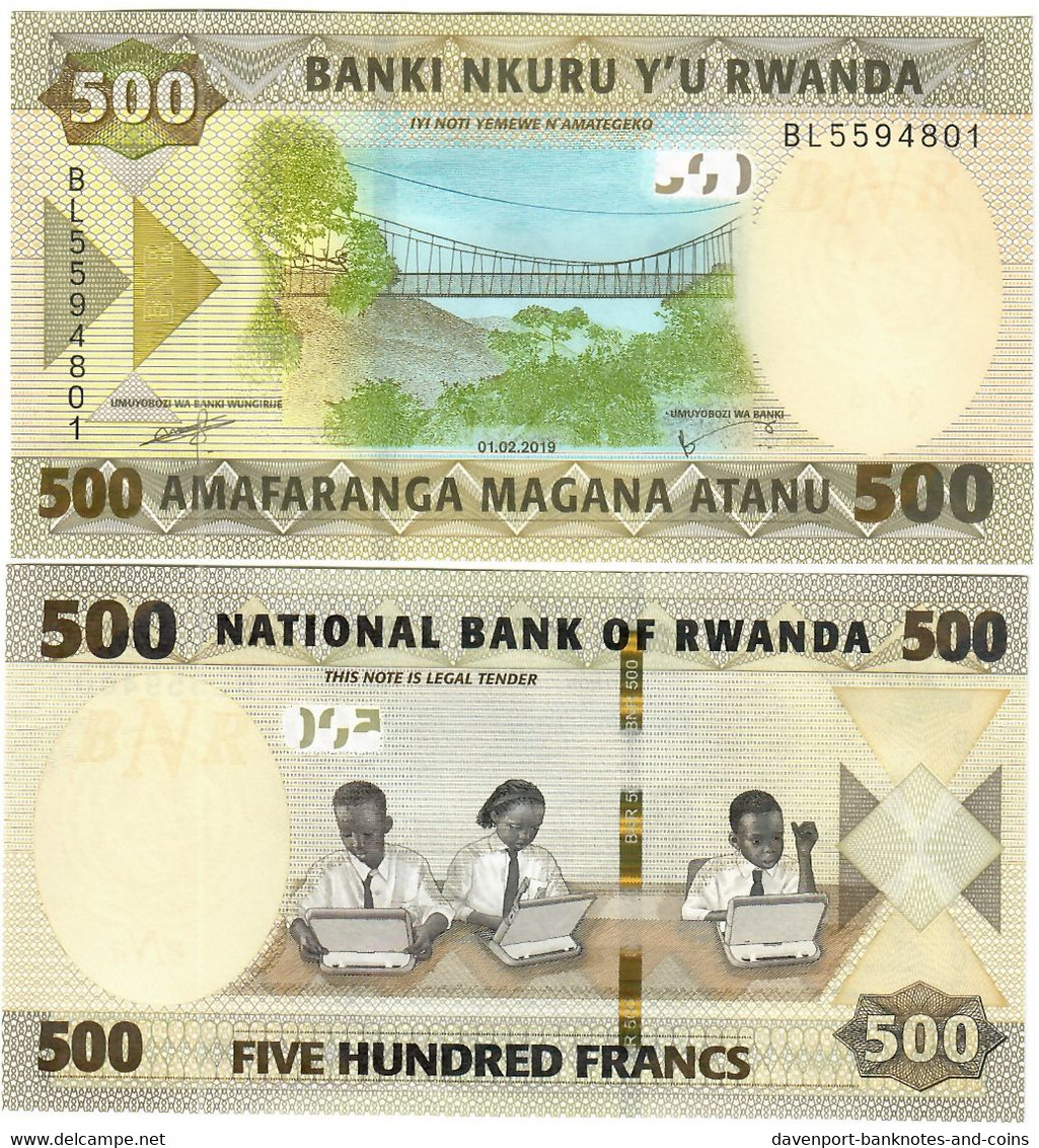 Rwanda 10x 500 Francs 2019 UNC - Rwanda