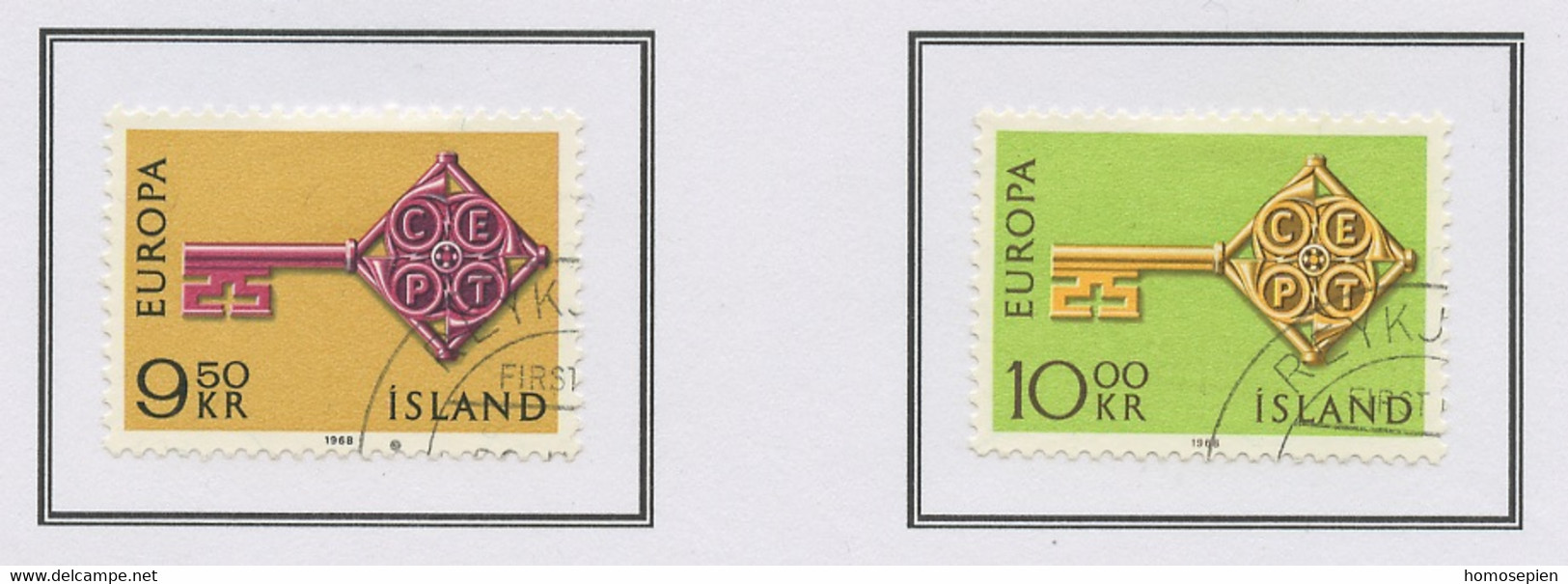 Islande - Island - Iceland 1968 Y&T N°372 à 373 - Michel N°417 à 418 (o) - EUROPA - Gebraucht