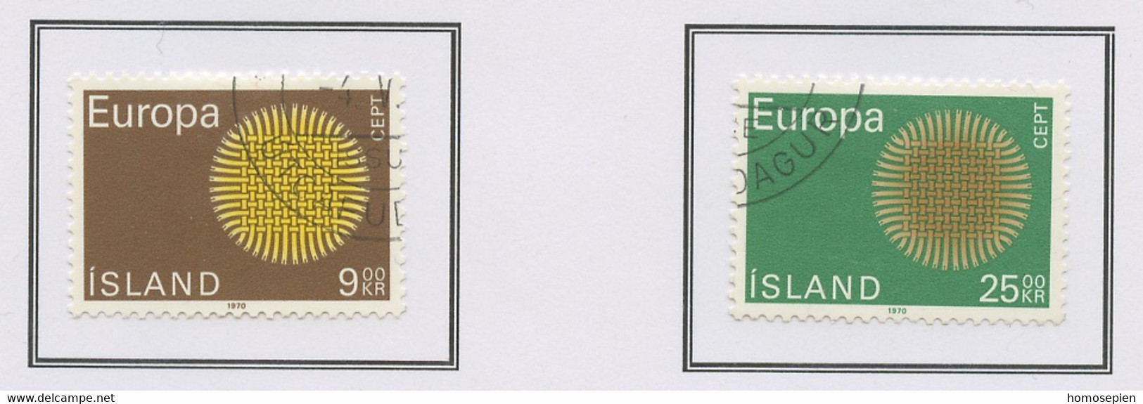 Islande - Island - Iceland 1970 Y&T N°395 à 396 - Michel N°442 à 443 (o) - EUROPA - Usati