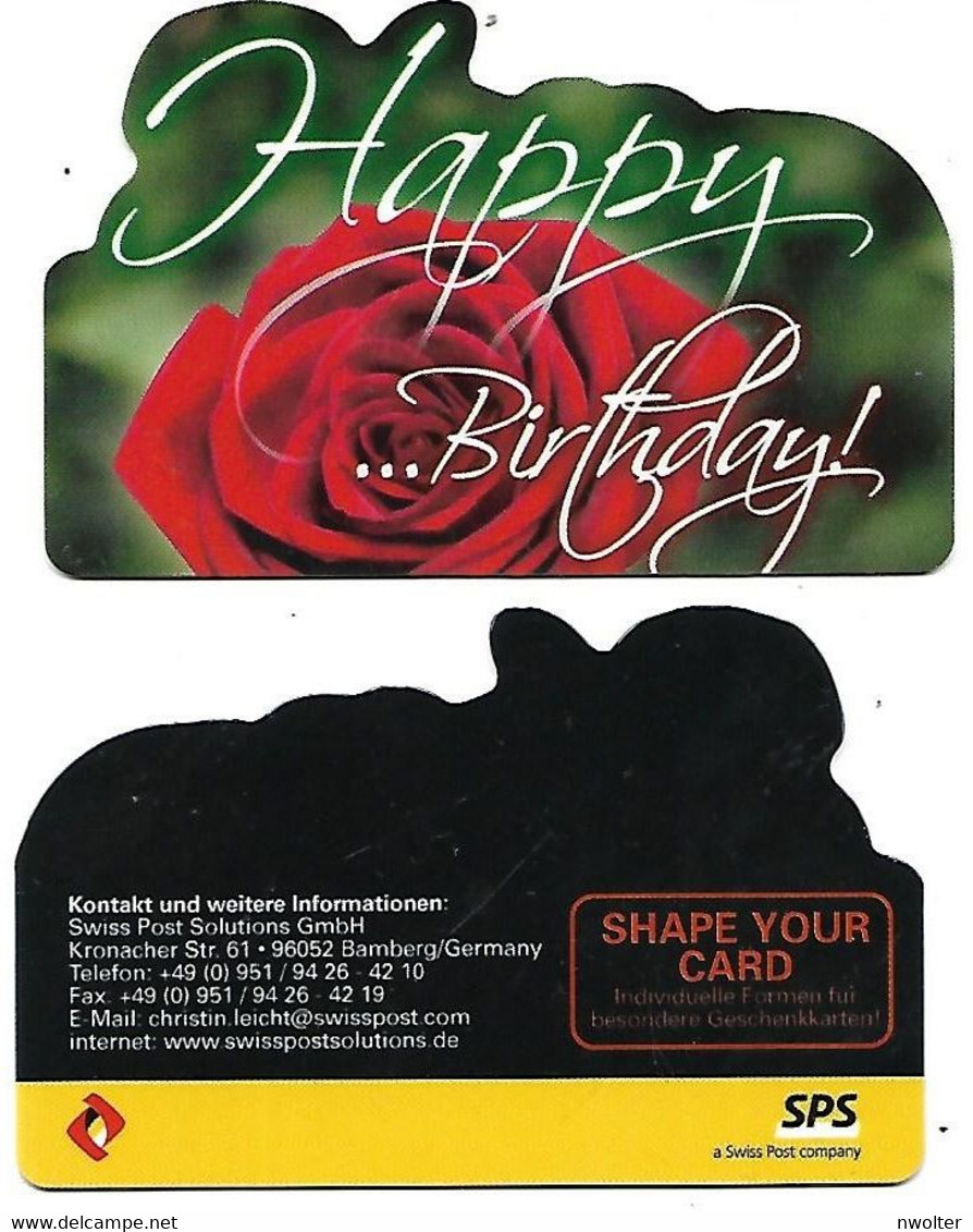 @+ Carte Demonstration SPS - Rose - Happy Birthday  - Swiss Post Compagny - Sample - Flores