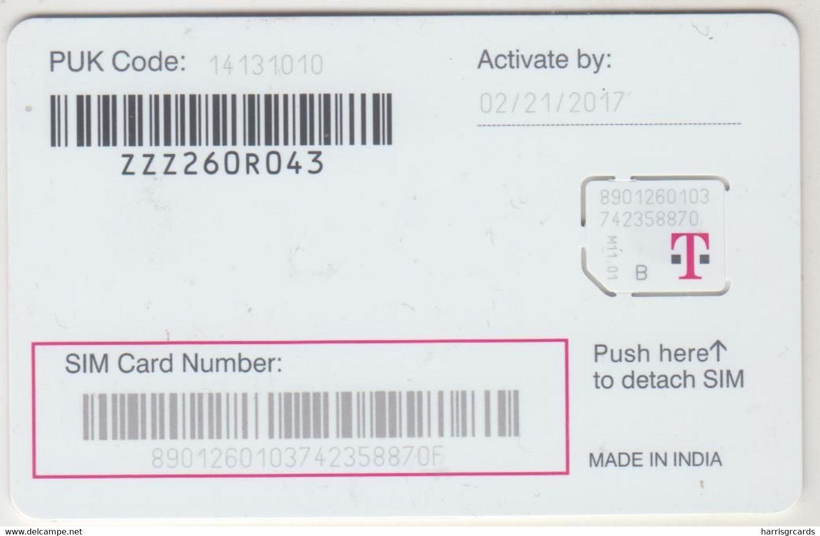 USA - T Mobile GSM Card , Mint - [2] Chip Cards