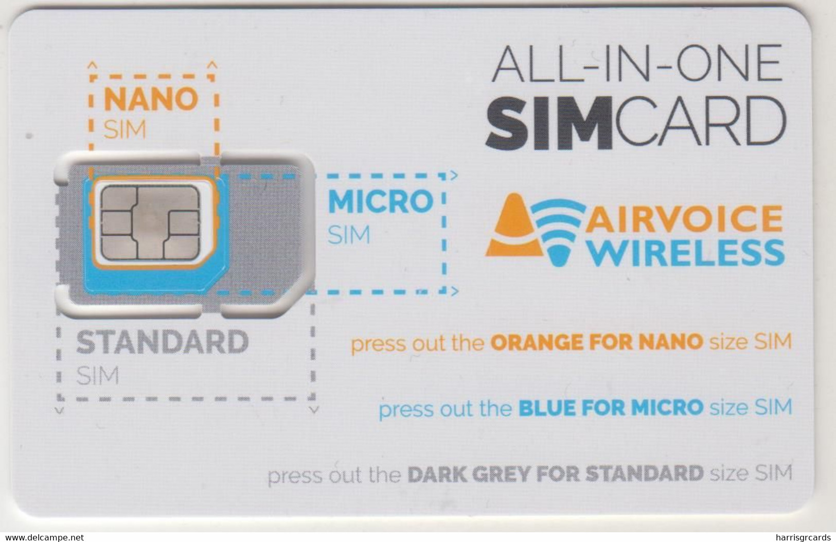 USA - Airvoice Wireless All-in-one SIMCard, Airvoice GSM Card , Mint - [2] Chip Cards