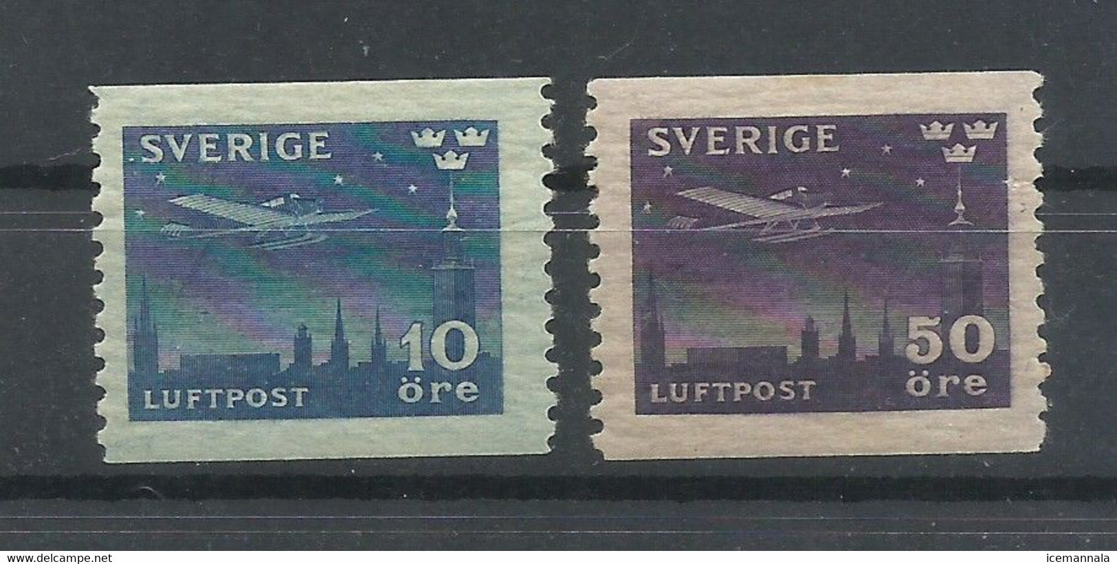 SUECIA   YVERT  AEREO  4/5   MH  * - Unused Stamps