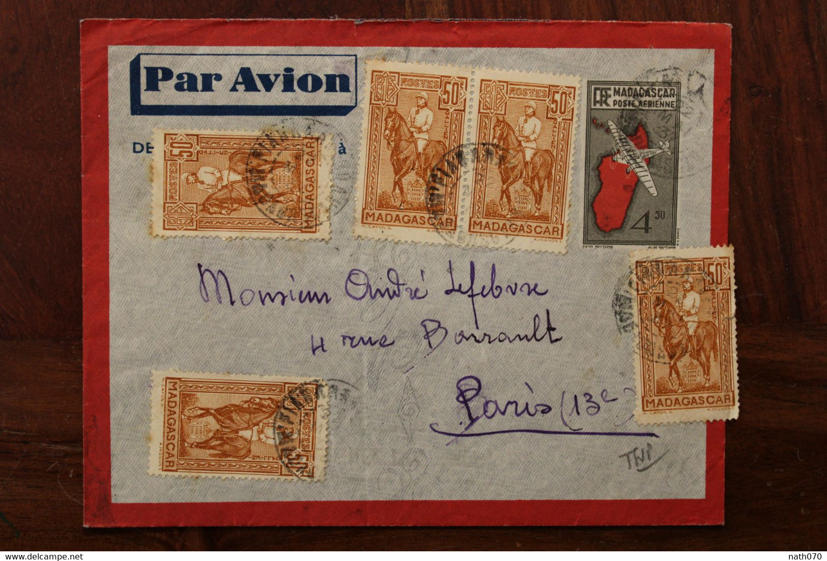 1937 Madagascar France Cover Voir Dos Oblit Mécanique Gagnez Du Temps Répondez Par Avion - Cartas & Documentos