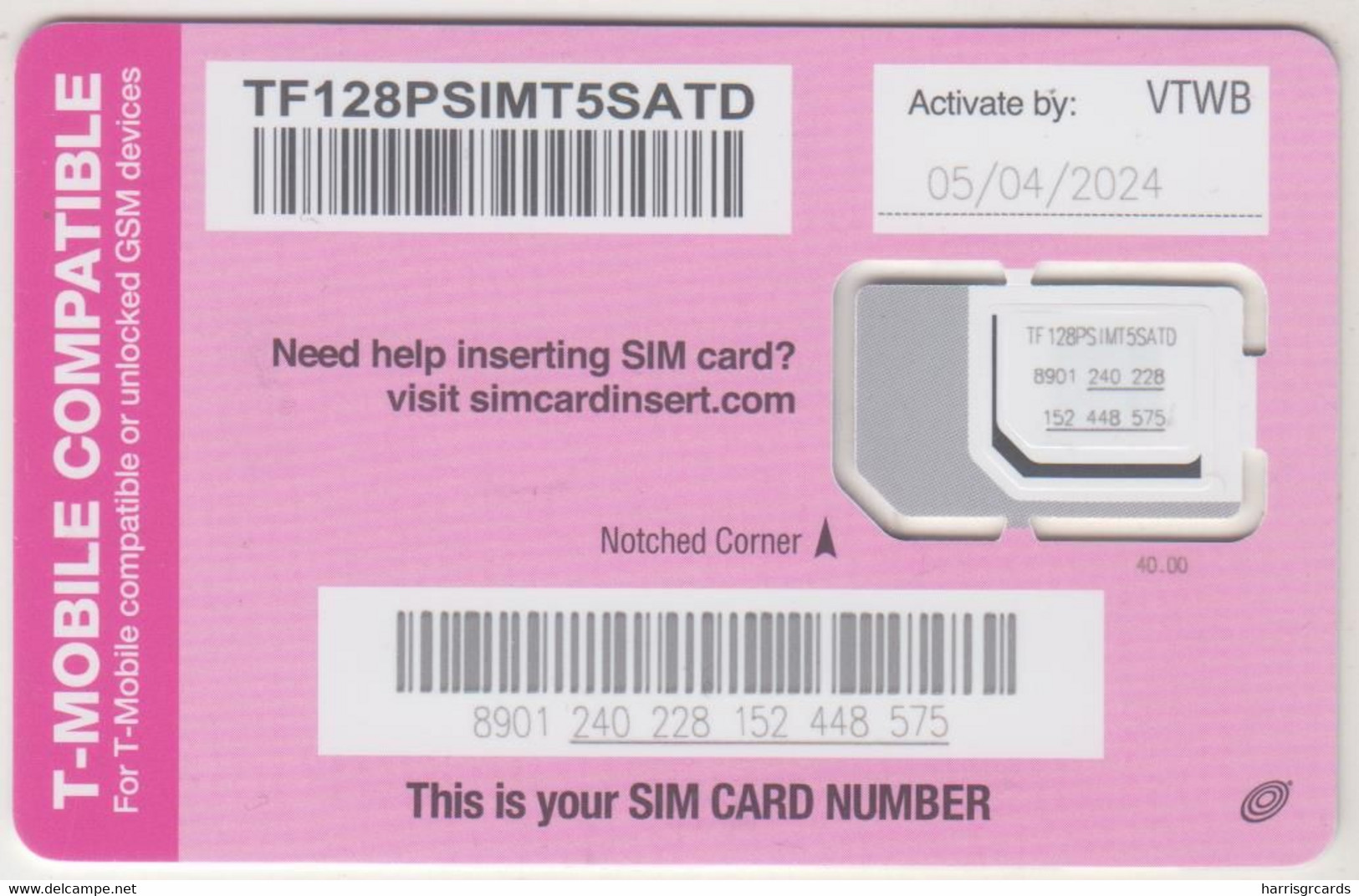 USA - T-Mobile Compatible Circles With Text, T-Mobile GSM Card , Mint - [2] Chip Cards