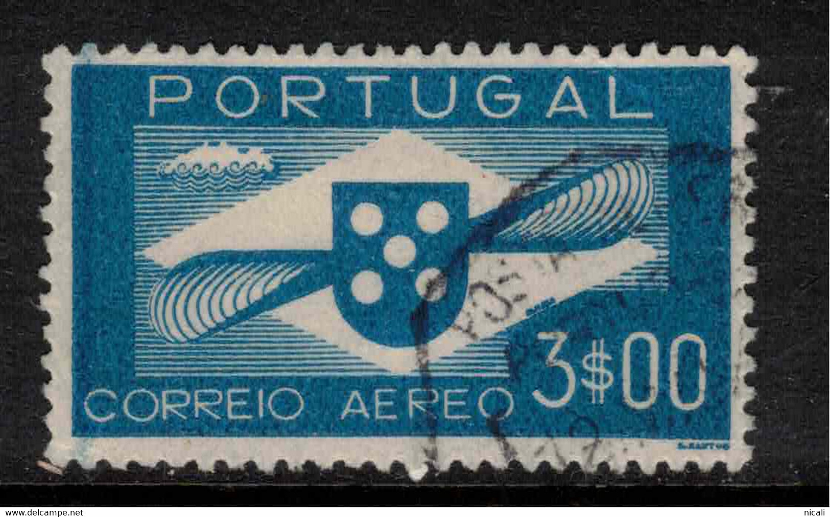 PORTUGAL 1941 3$00 Blue Air SG 893a U #AIQ5 - Usati