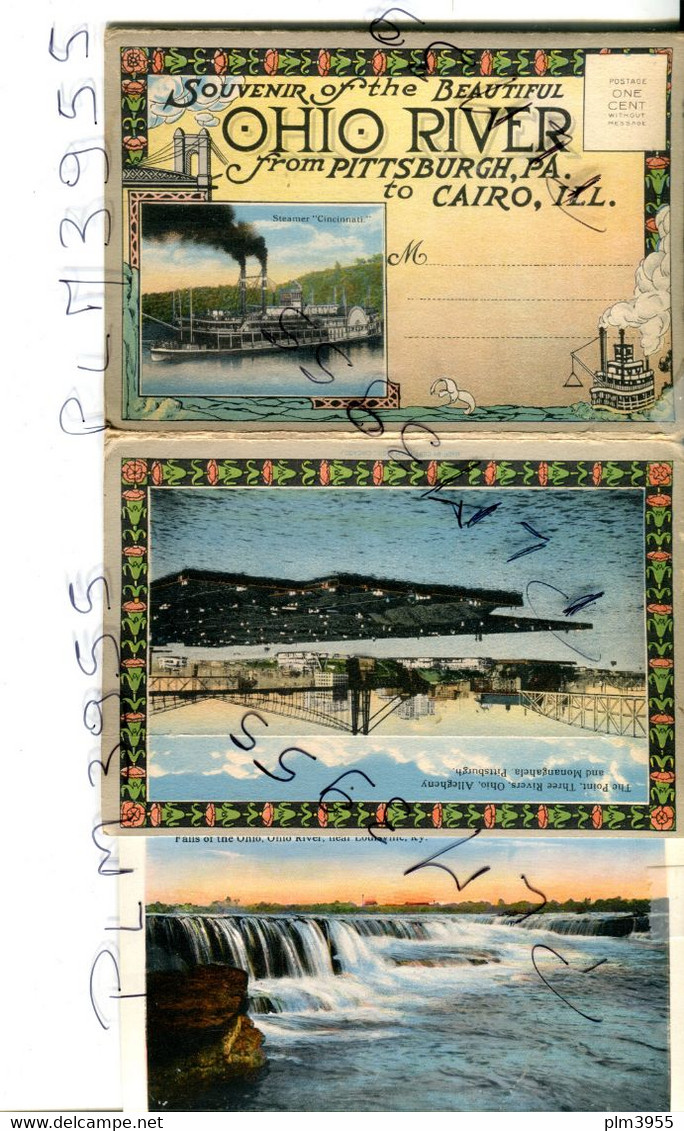 USA     Older Souvenir Folder Of  22 Views  OHIO River From PITTSBURGH, PA To CAIRO , ILL - Pittsburgh