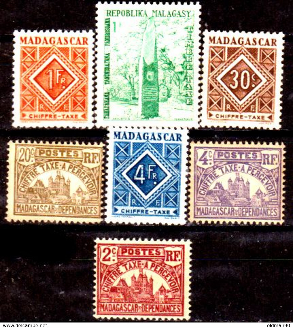 Madagascar -136- POSTAGE DUE STAMPS, Issued By 1908-1962 - Quality In Your Opinion. - Portomarken