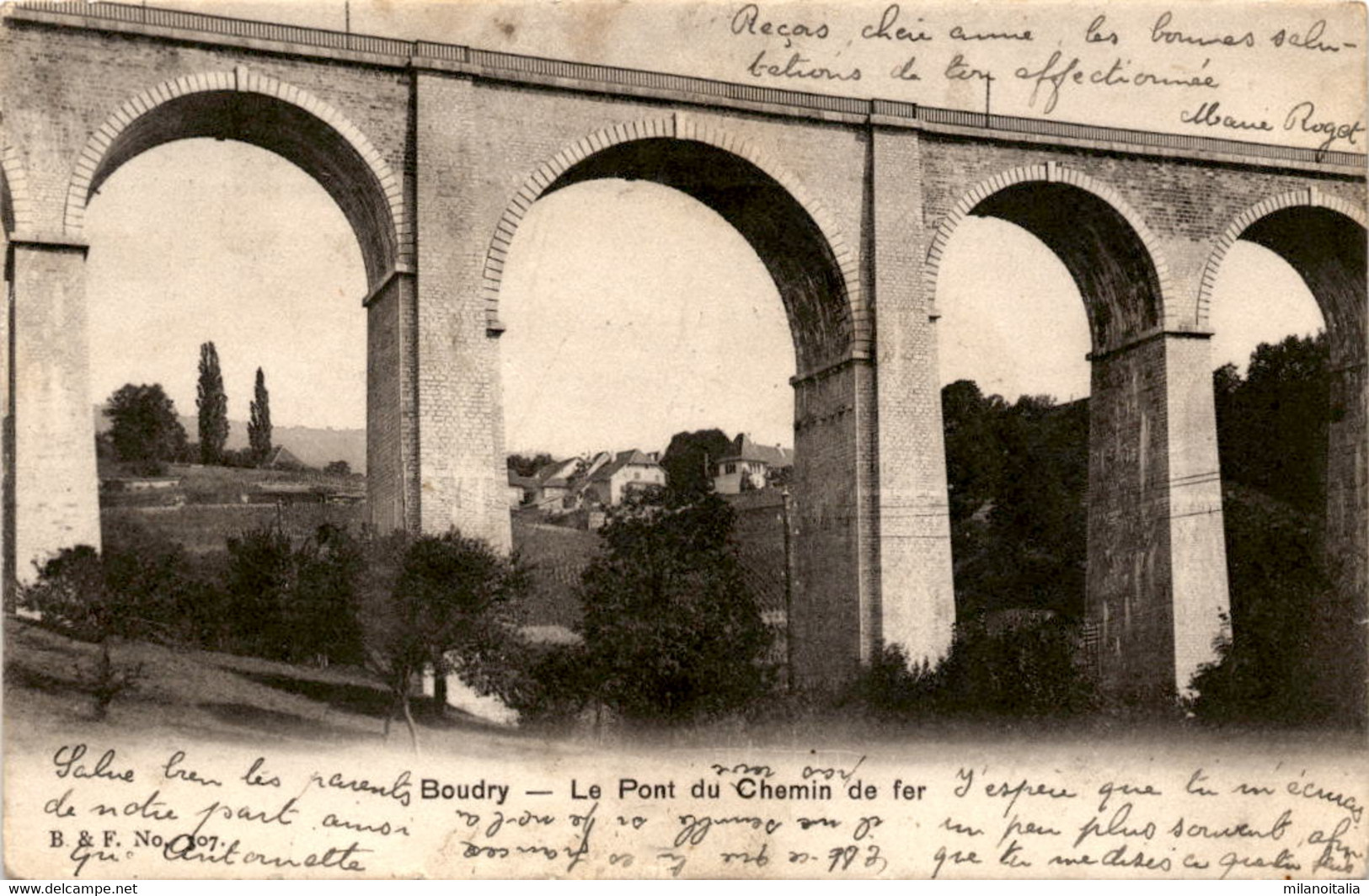 Boudry - Le Pont Du Chemin De Fer (307) * 22. 3. 1906 - Boudry