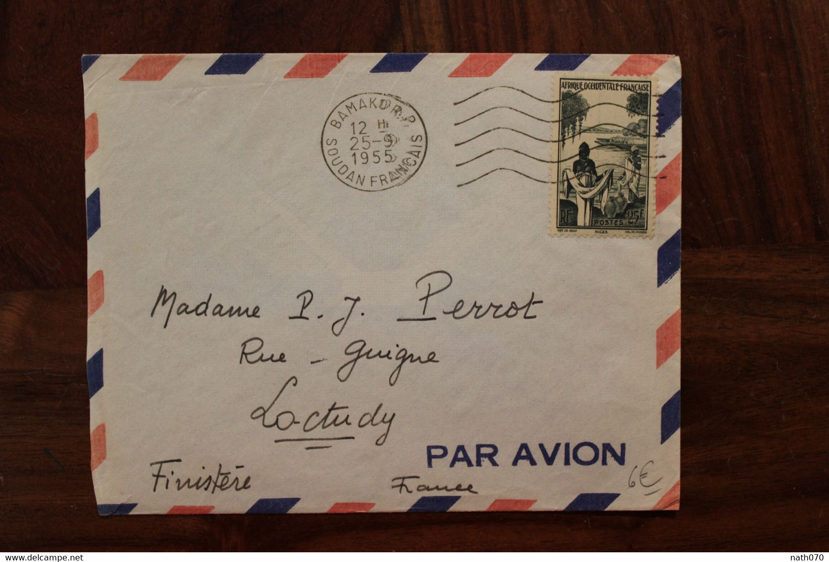 SOUDAN 1955 Bamako Kati France Lettre Enveloppe Cover Colonie Mali AOF Flamme - Covers & Documents