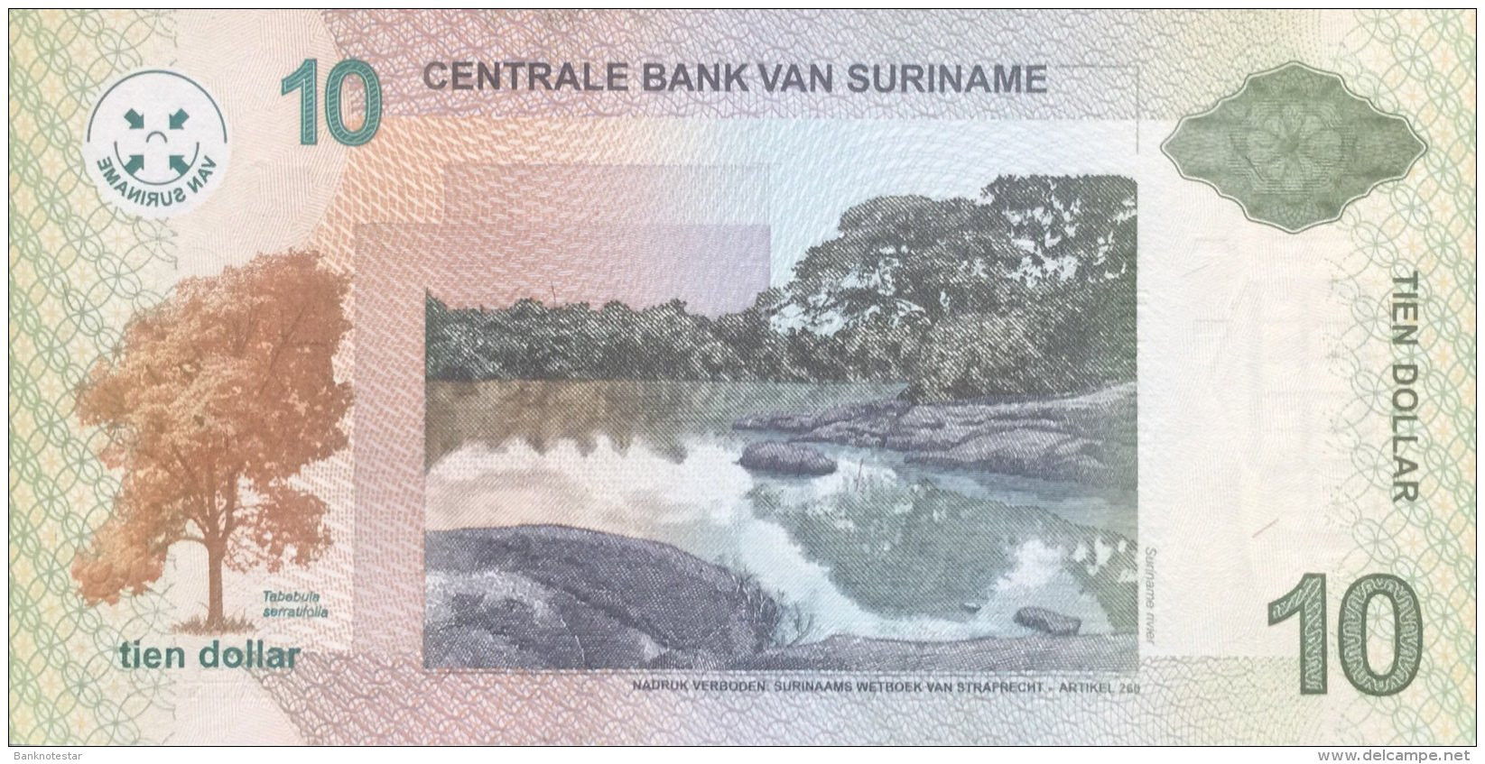 Suriname 10 Dollar, P-158a (2004) - UNC - Suriname