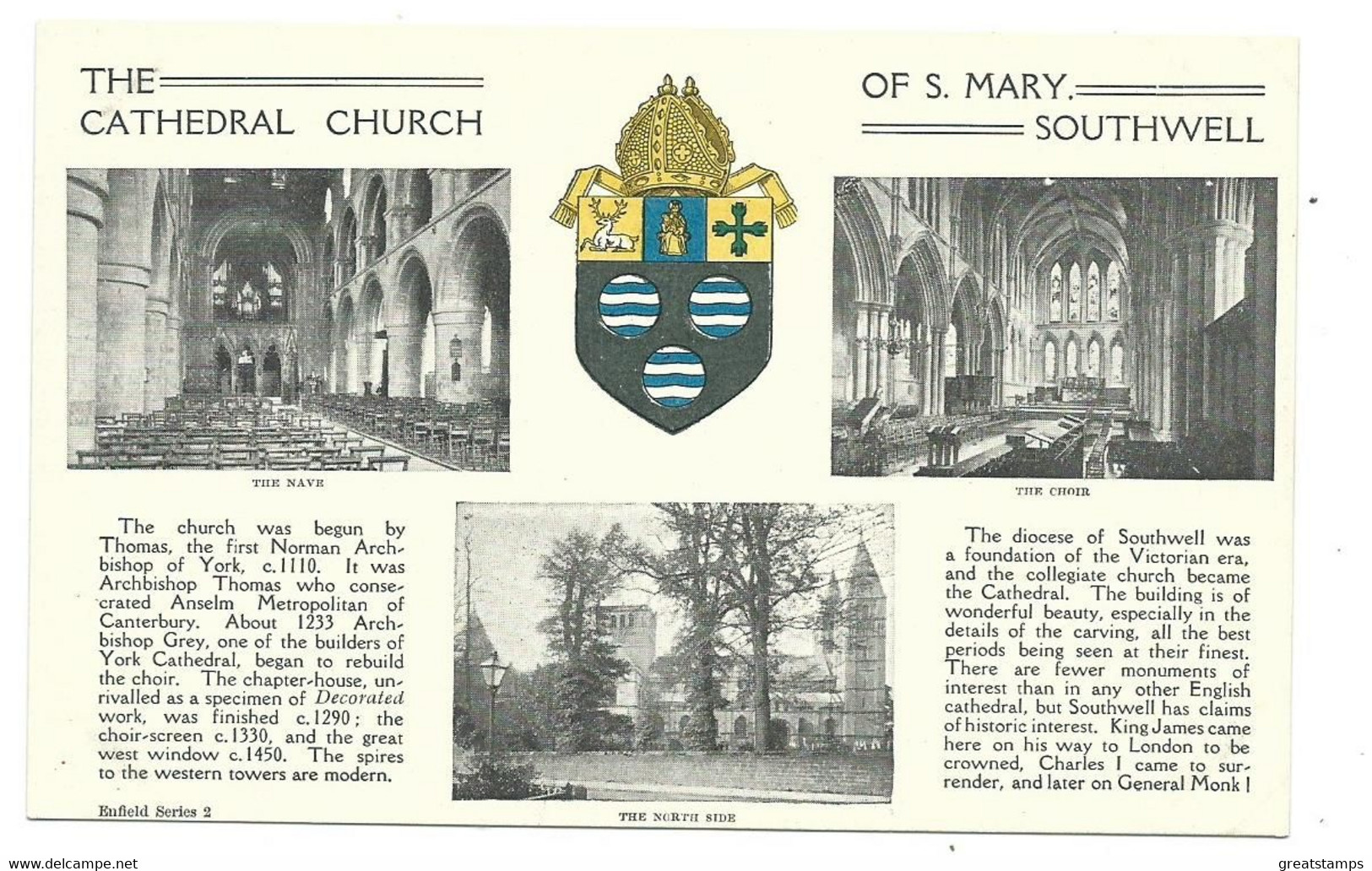 Yorkshire Postcard Cathedral Church Of St.mary Southwell Unused - Andere & Zonder Classificatie