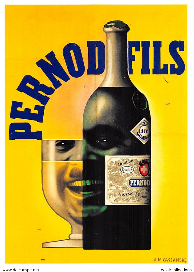 Thème.  Publicité Alcool  Pernod Fils    Tirage En 10x15 D'une Reproduction D'origine Par  Cassandre    (voir Scan) - Publicité