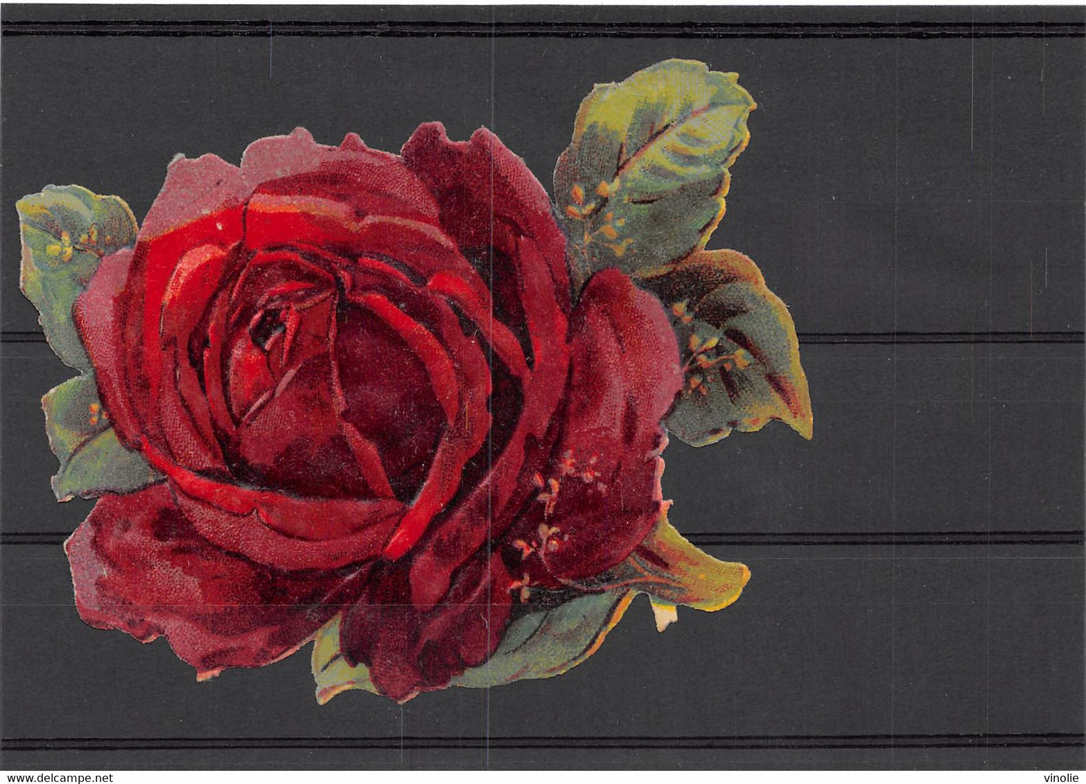 P-23-TON-302 : POCHETTE  FORMAT 11 CM X 15 5 CM. DECOUPI. ROSE. - Flowers